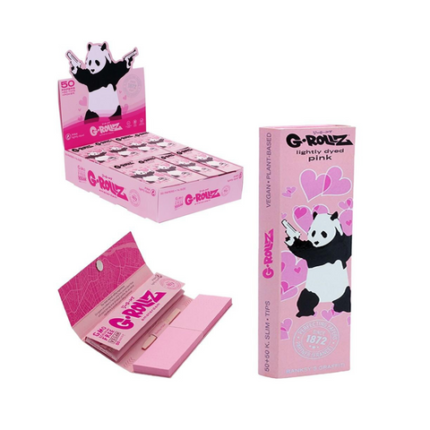 G-ROLLZ | Banksy Graffiti 'Rude Copper' Pink - 50 1 1/4 Papers + Tips